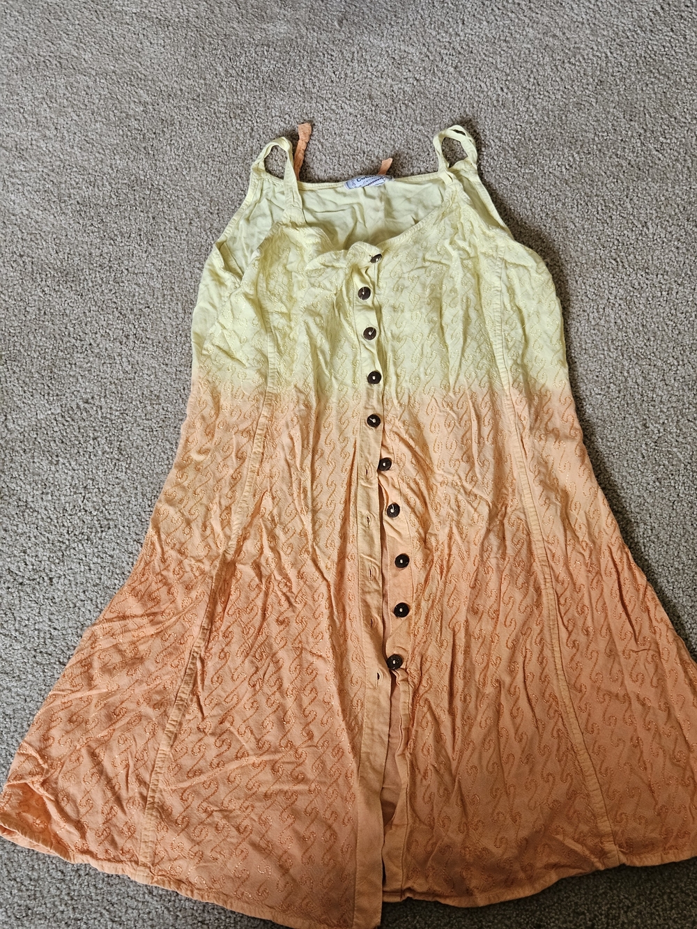 Yellow Women's Embroidered Sundress